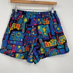 Vintage 90’s Rebook Abstract Geometric Print Swim Trucks Shorts